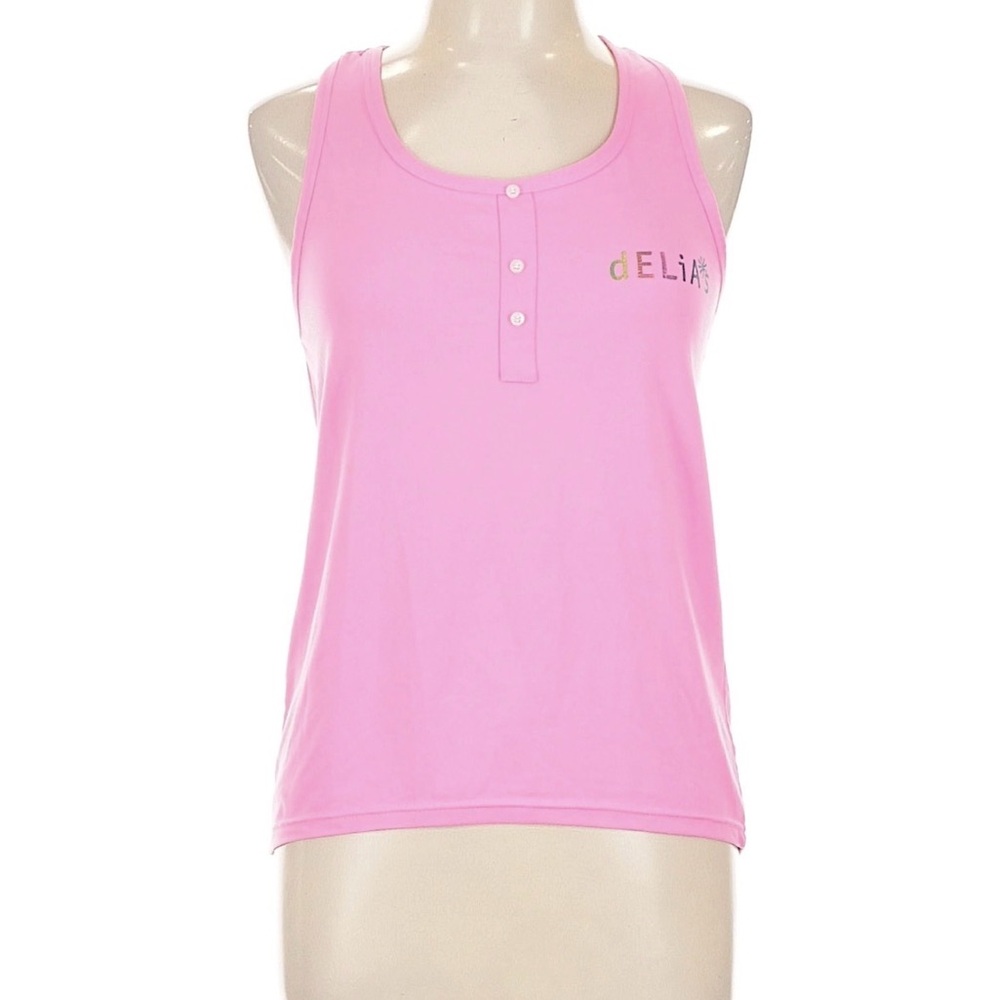 dELiA*s Light Pink Buttoned Tank Top